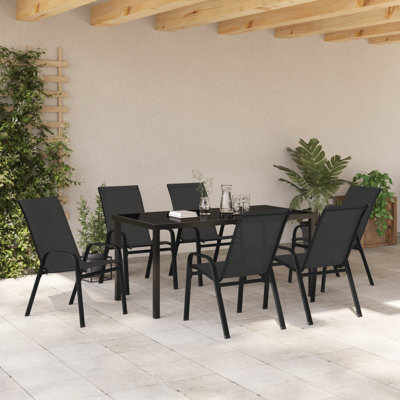 7 Piece Garden Dining Set Steel