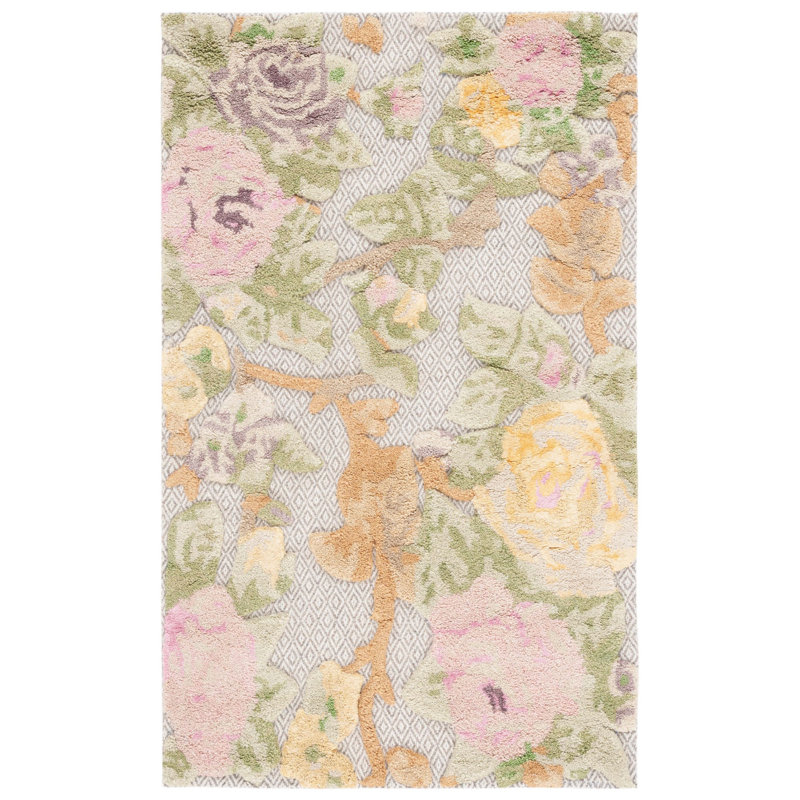 602 Area Rug In Pink / Grey, Rectangle 3' x 5'