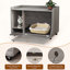 Armoire décorative, bac à litière pour chat, meuble de litière caché avec clôture latérale supérieure, table de bout d'appoint pour animal de compagnie-2129308414