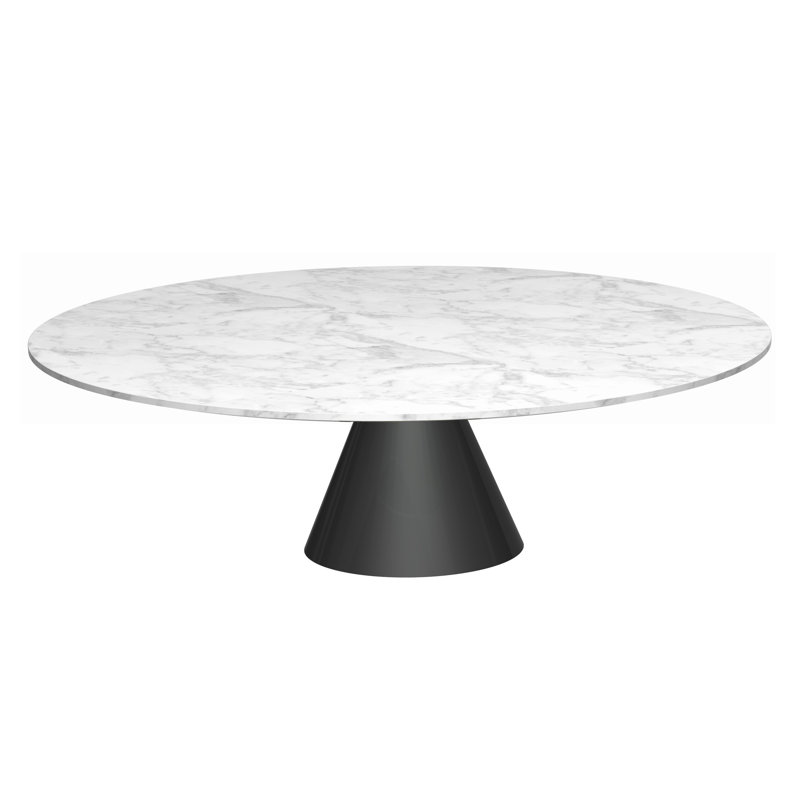 Bedminster Pedestal Coffee Table, 33.3cm H x 110cm W x 110cm D, Black