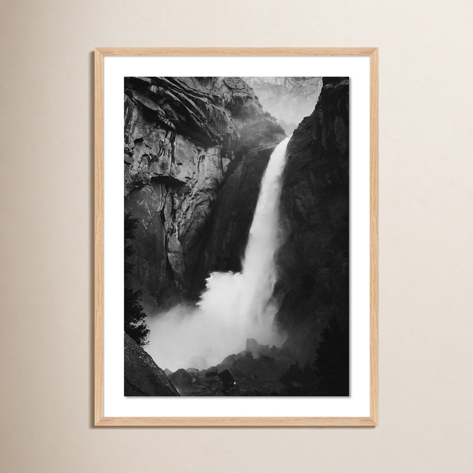 Lower Yosemite Falls by Wesley and Emma Teague, Light Brown, 24" H x 18" W x 1.5" D