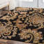 Tapis écologiques en laine touffetés à la main Akain - Rectangle, noir anthracite, motif floral moderne, tapis antidérapants faits à la main épais pour salon, chambre à coucher-204947579-238466729