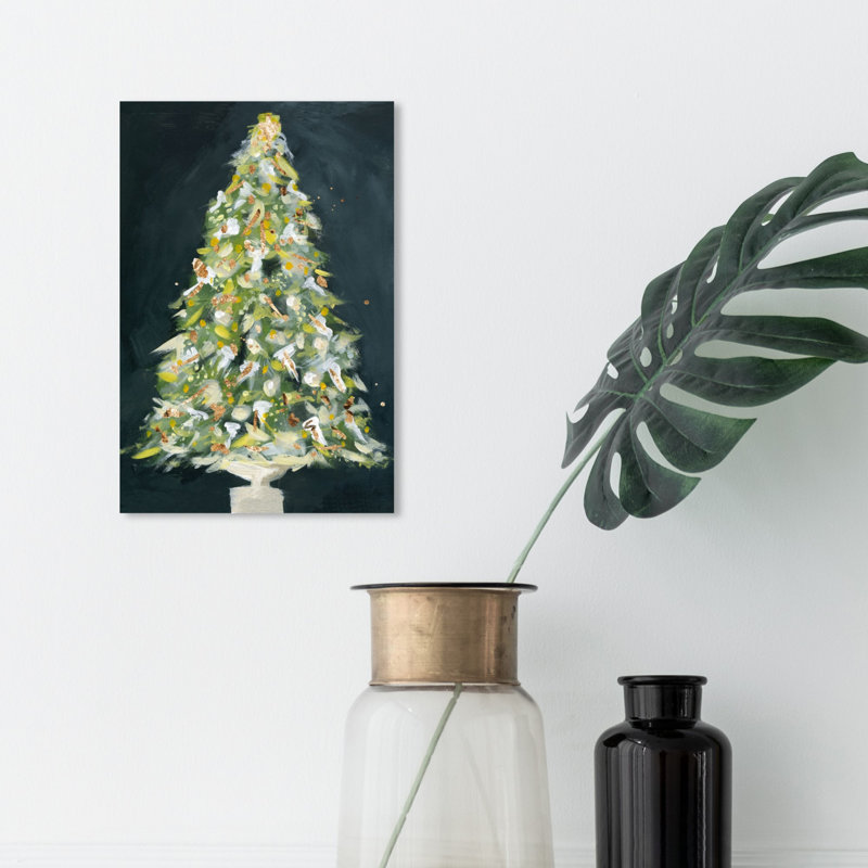 « christmas tree 2 », peinture sur toile, H 15 po x l 10 po x P 1,5 po