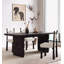 Table de salle à manger rectangulaire noire en bois massif de style rétro français-110987295