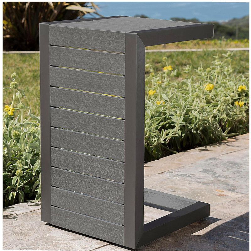 Table en forme de C CAPE CORAL ALU GRIS, Gris