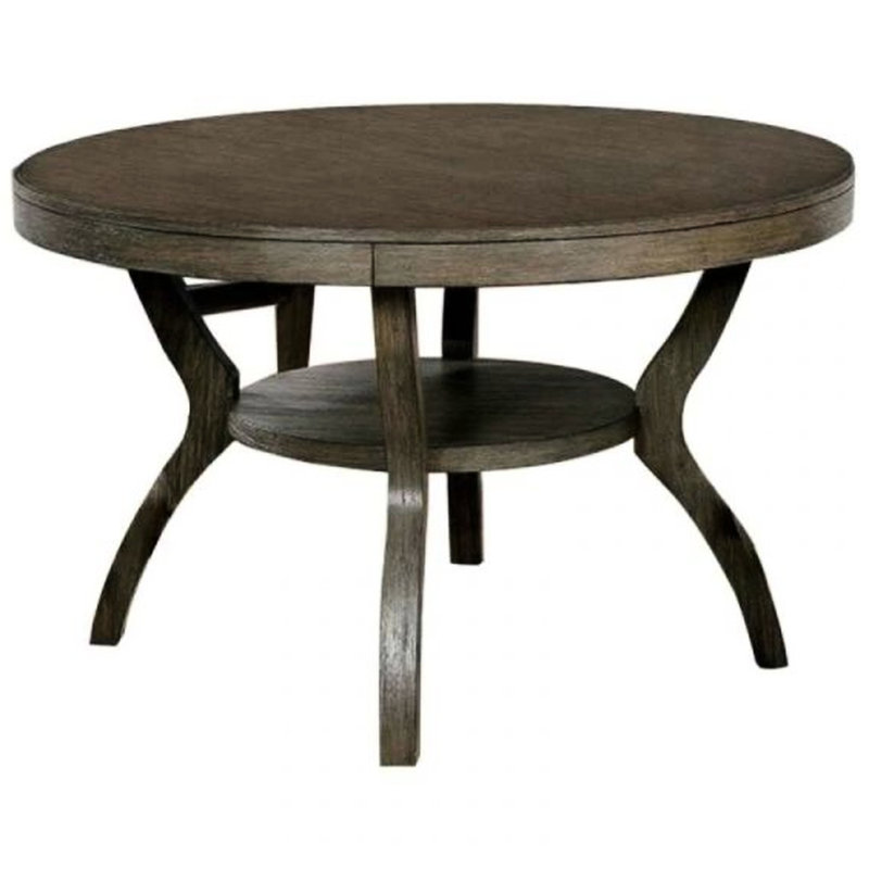 Table de salle à manger en bois massif avec tablette de style rustique