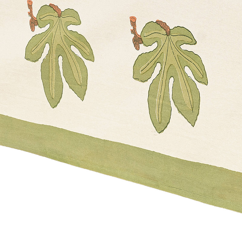 Fig Handmade Floral Tablecloth, 128" x 71", Red/Green/White