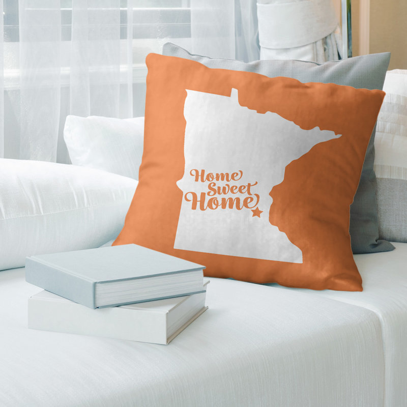 Coussin en lin home, Minneapolis, 16 po x 1 po, Orange