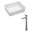 Lavabo de salle de bain vasque rectangulaire en céramique blanche avec robinet