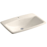 Man's Lav Metal Rectangular Drop-In Bathroom Sink with Overflow