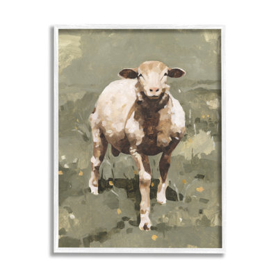 Sourire, printemps, mouton, vert, pissenlit, champ