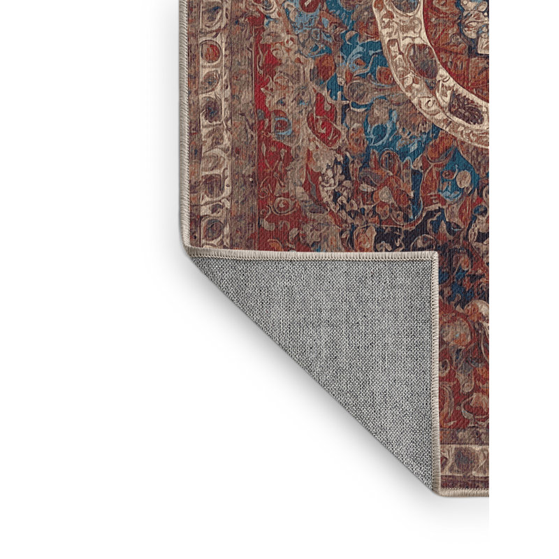 Machine Washable Brown Area Rug, Runner 2' x 5'