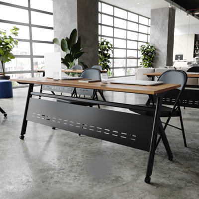 Commercial Nesting Flip Training Table With Steel Frame And Y-Legs