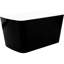 Baignoire autoportante de 49 po en acrylique, baignoire carrée japonaise avec trop-plein, extérieur carré noir lustré 49 po