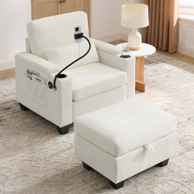 Chaise d'appoint moderne avec repose-pieds