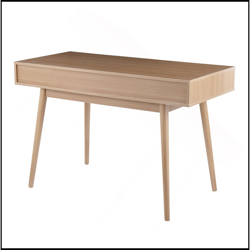 Bureau double contemporain avec tiroirs en bois blanc par Lumisource