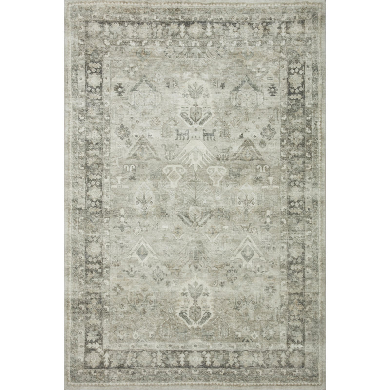 Oriental Steel Graphite Area Rug, Rectangle 2'2" x 3'8"