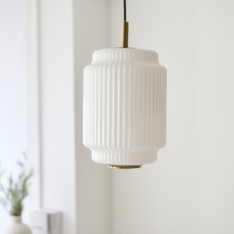 Eleta 1 Brushed Brass Pendant, 29.5 x 22cm shade