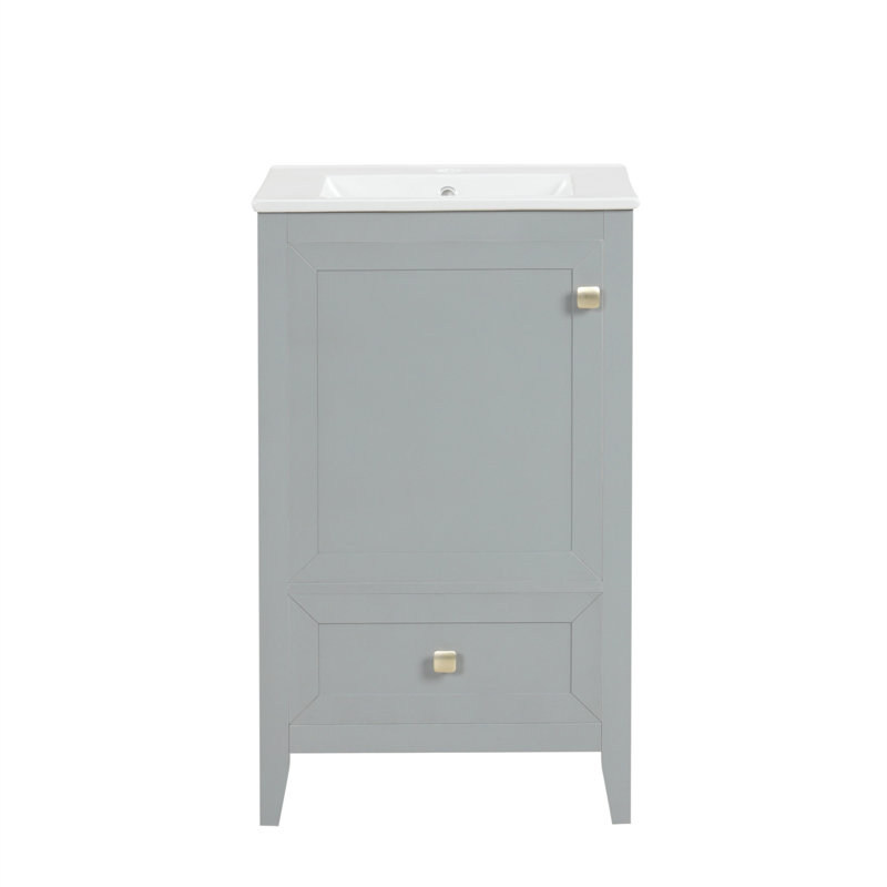20-Inch Bathroom Vanity With Sink, Soft Closing Door, And Ample Storage For Modern Bathrooms, Grey