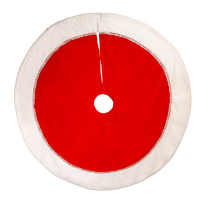 Kurt Adler Traditional With Border Tree Skirt Holiday Shaped Ornament In White;red
