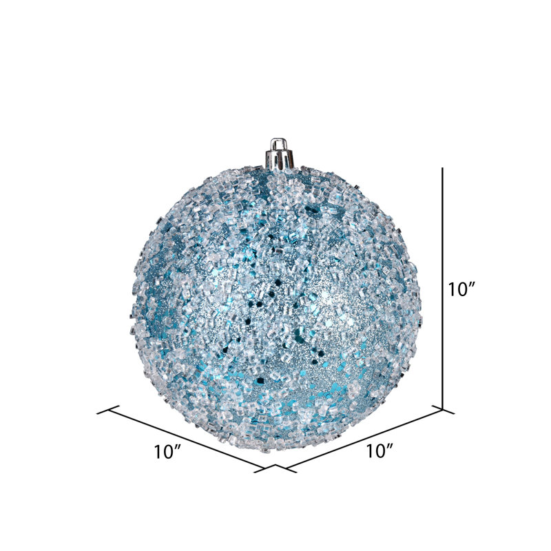 Ornement boule scintillante, H 4,75 po x l 4,75 po x P 4,75 po, Bleu pastel, 4