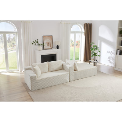 BLANCHE WHITE LEFT ARM FACING SECTIONAL