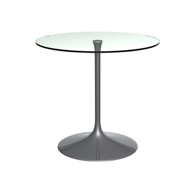 Clarke County Round Glass Top Metal Base Dining Table