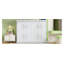Grand lit escamotable mural avec accents en rotin - Armoire compacte blanche pour bureau à domicile et chambre d'amis