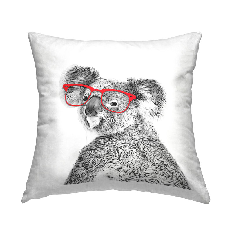 Coussin Koala avec des lunettes rouges imprimé par Annalisa Latella