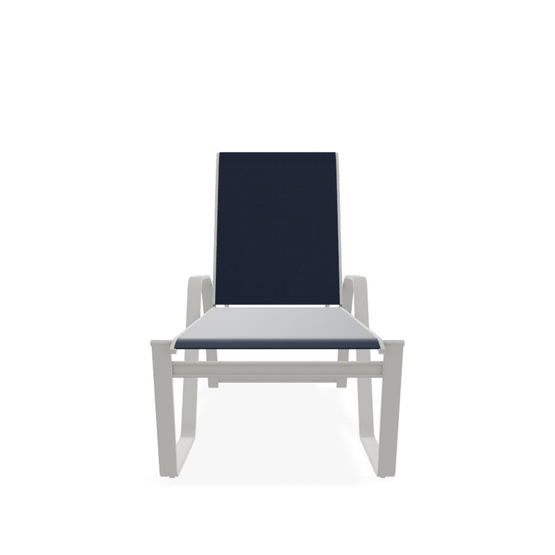 Chaise longue inclinable Holna, Neige texturée, Bleu marine 13D Sunbrella®