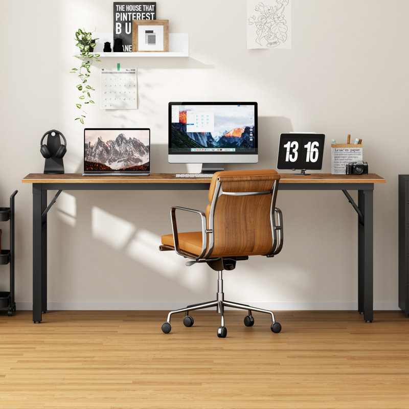 Bureau Katie, Brun rustique / noir, H 29,9 po x l 55 po x P 23,7 po