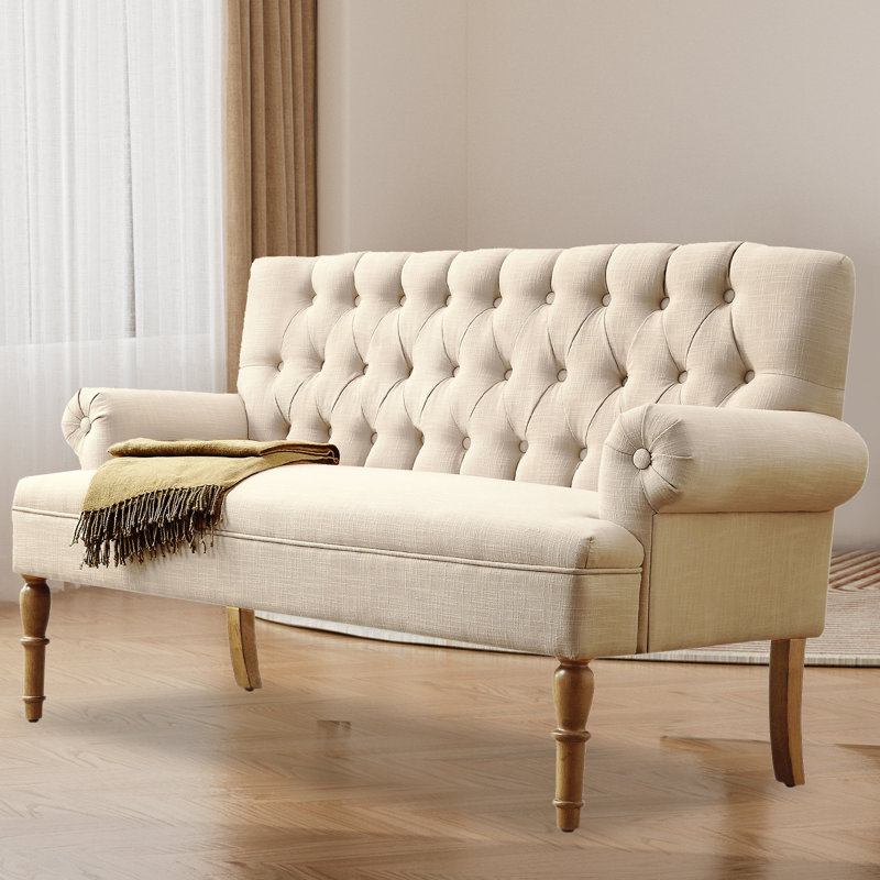 Dudden 59'' Reception Loveseat, Beige