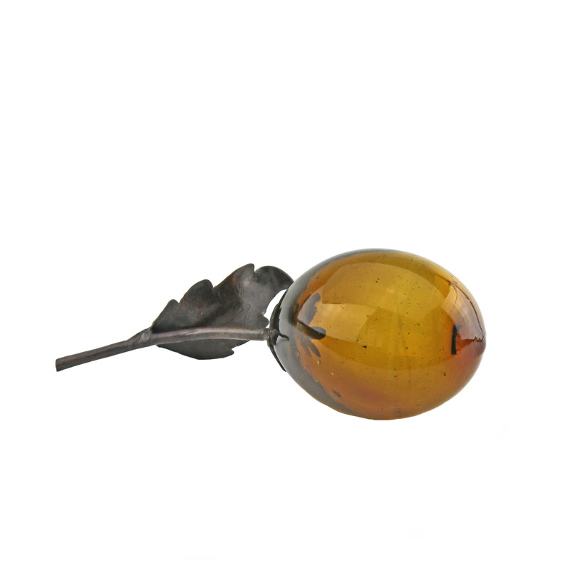 Fer forgé et verre ambré citron