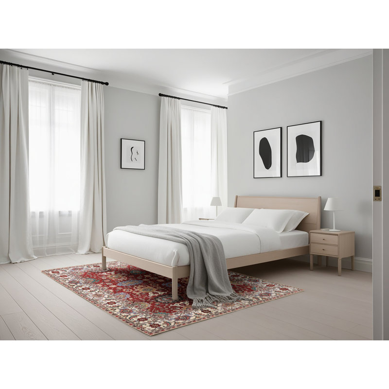 Tapis oriental rouge / ivoire Garabed, Rectangle 5 pi x 7 pi