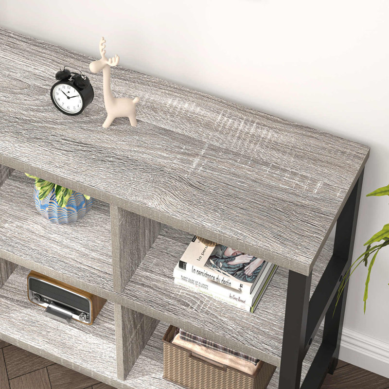Organisateur de rangement à 6 cubes avec tablette Hulstein, gris clair, 47 pouces, Gris clair
