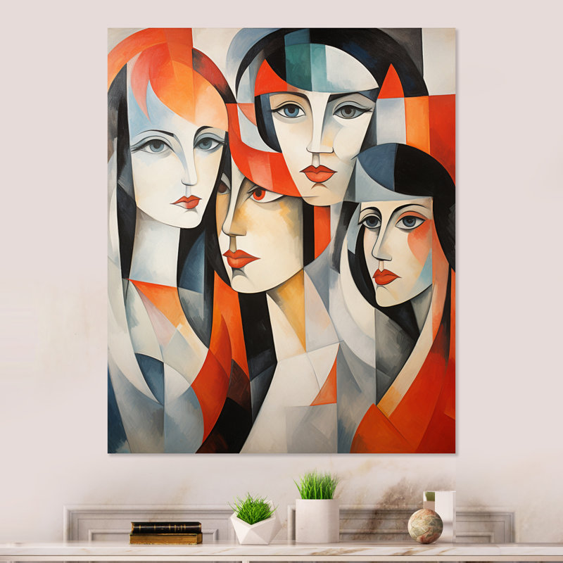 Cubisme Les Demoiselles Davignon I, H 20 po x l 12 po x P 1 po
