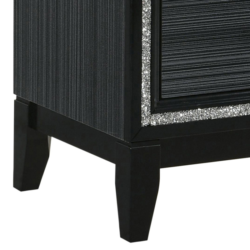 2 tables de chevet, noir vieilli - Décoration de chambre à coucher moderne avec amplement d'espace pour 2 tiroirs, décor élégant