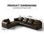 Canapé d'angle en L extra long, de style moderne, en similicuir, avec assise profonde et pieds en acier inoxydable