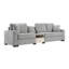 Modern Grey Modular Sofas, Chenille 3-seater With Storage Armrest & Console