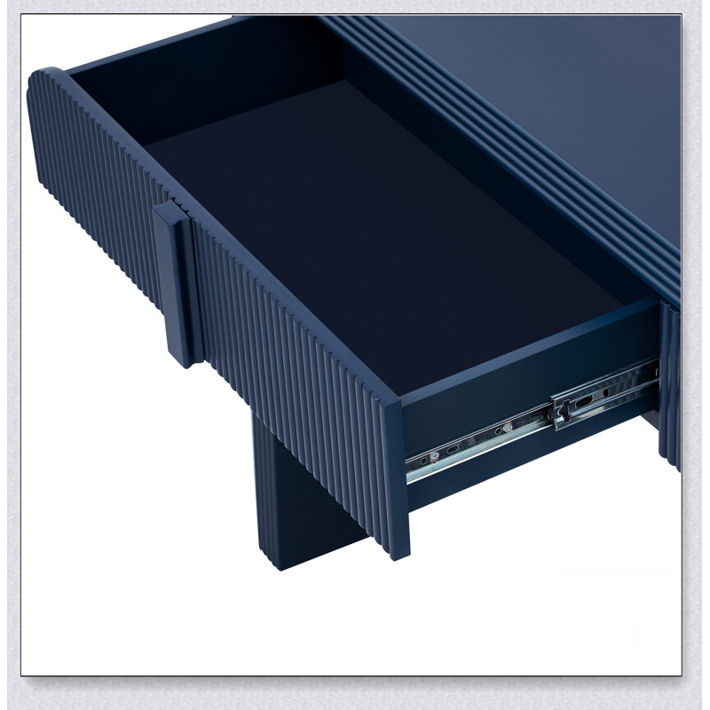 Console unique à silhouette arrondie et surface lisse, Marine