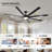 84 In Super Large Black Ceiling Fan With Remote Control