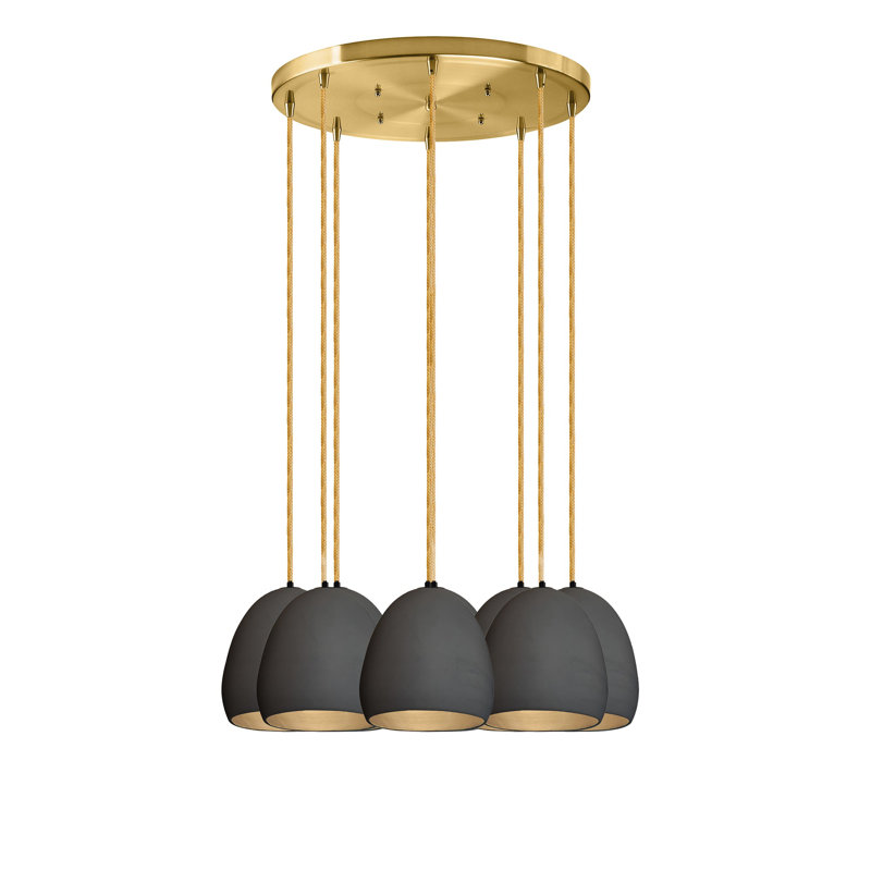 Lustre en forme de dôme à 8 lumières, DEL, H 96 po, Laiton