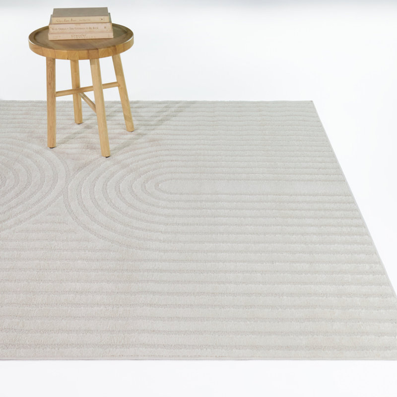 Knox Cream Contemporary Arches Area Rug, 7'10" x 10'