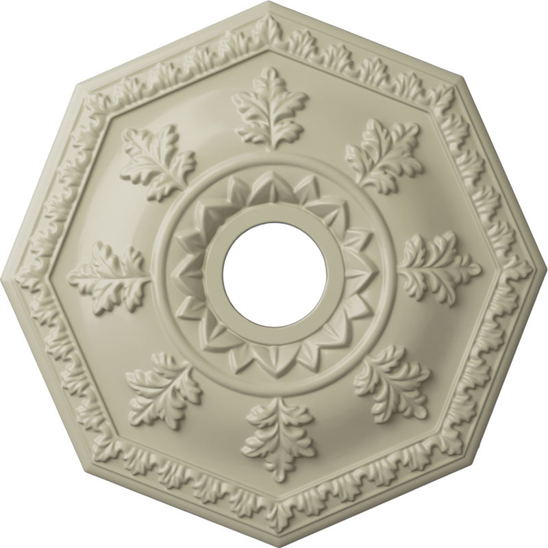 Médaillon de plafond Endurathane Edinburgh, DE 18 po x P 1 3/4 po (convient aux auvents jusqu'à 5 1/4 po), fini cuivre poli peint à la main