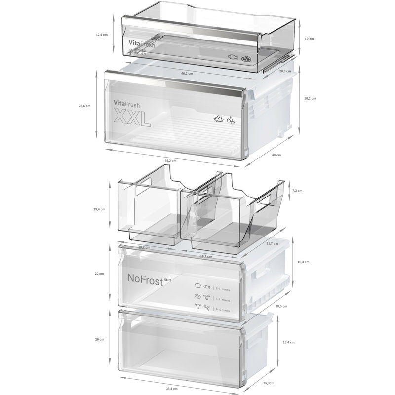 Free-Standing Fridge-Freezer, White