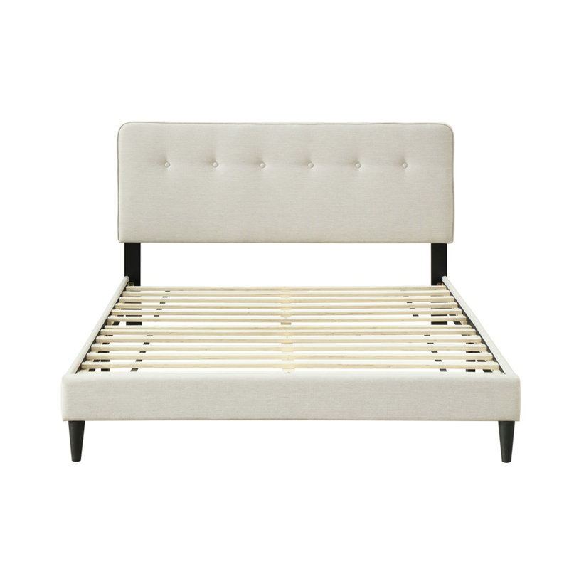 Très grand lit tapissier dans une boîte avec tête de lit capitonnée, l 83,88 po l 81,08 po l 41,44 po, tête de lit en tissu, P, l, H, 78 lb