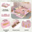Lit plateforme avec tiroirs de rangement, garde-corps, petite tablette et crochets-9430557-9430558