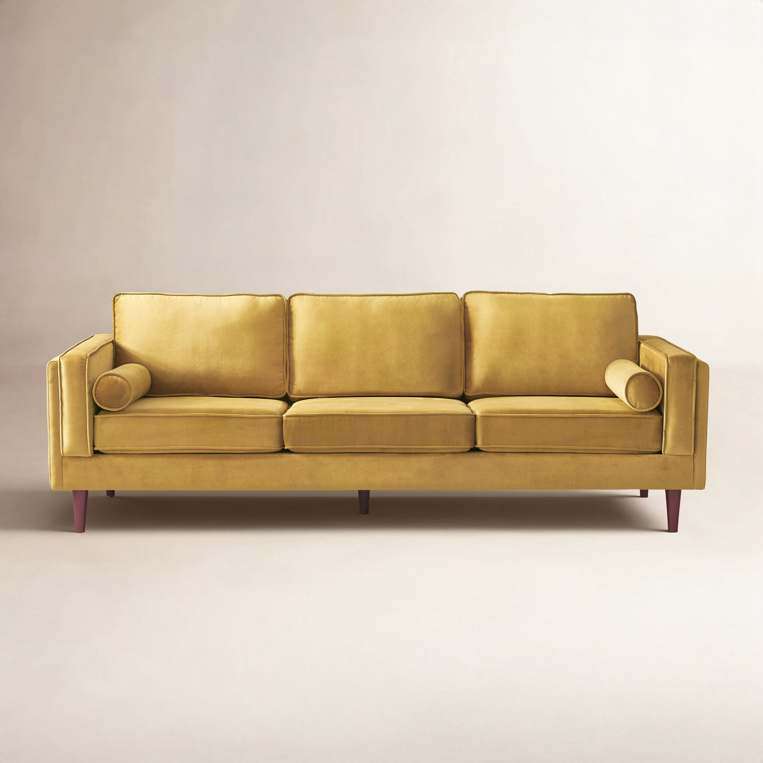 86" Velvet Sofa, Velvet Gold
