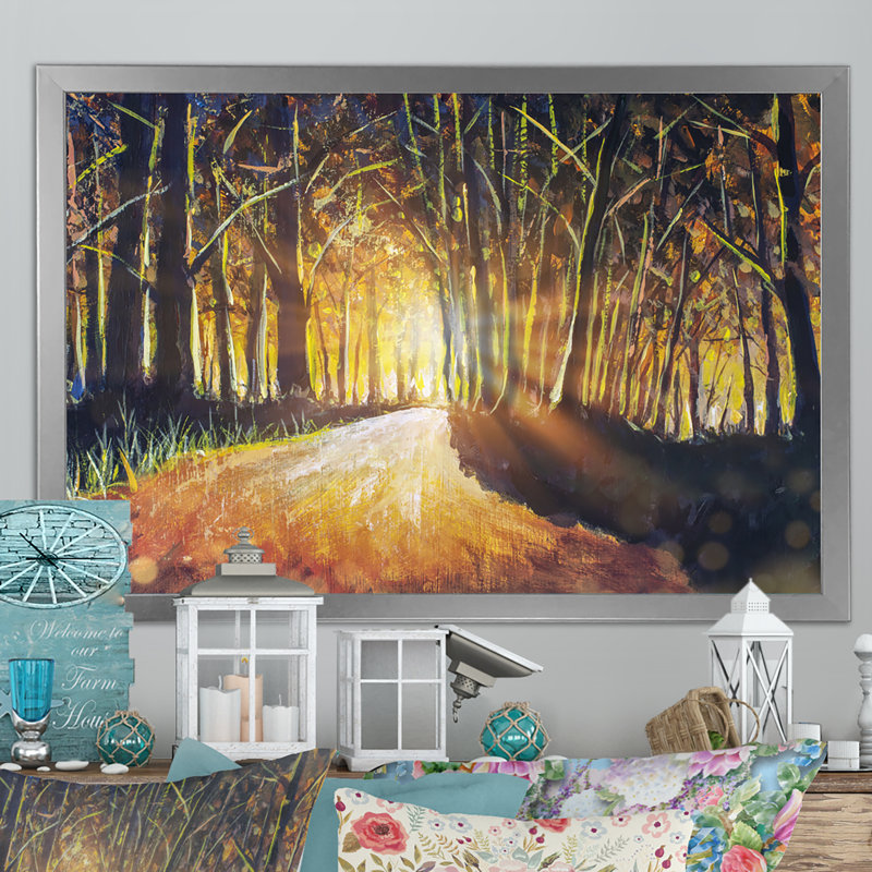 «Path To The Enchanted Forest», reproduction sur toile encadrée, H 12 po x l 20 po x P 1 po, Cadre photo argenté