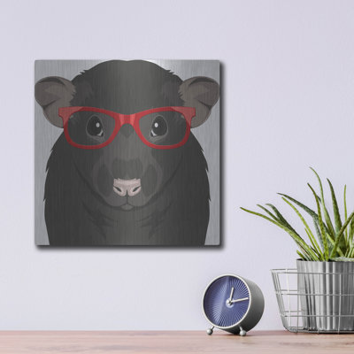 Trinx 'Rat Wearing Hipster Glasses' by Furbaby Affiliates Metal Wall Art